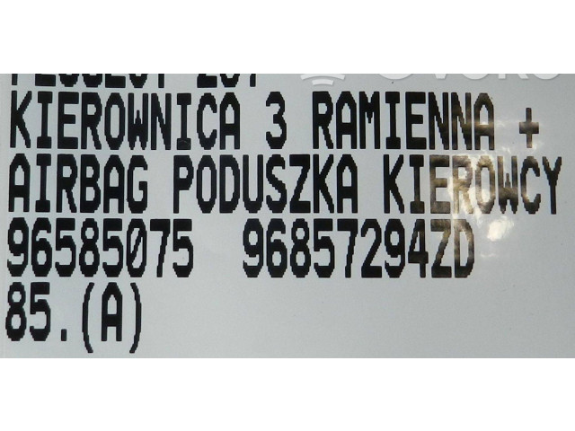 Volant Peugeot 207 2013 96585075, 96857294ZD  