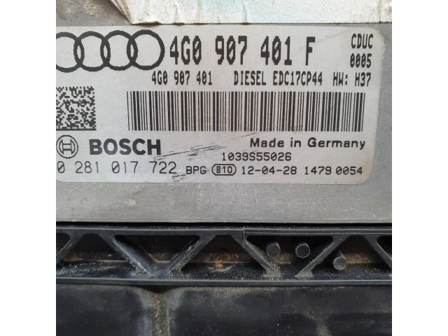 Блок управления двигателя 4G0907401F, 4G0907401   Audi A6 S6 C7 4G