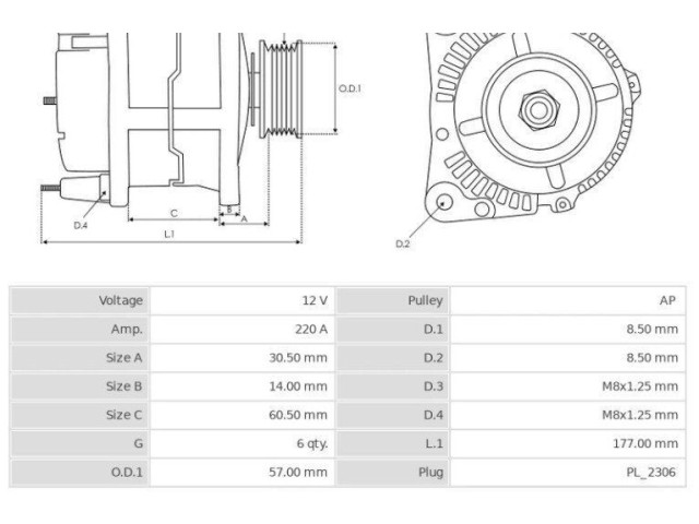 Генератор FG23S031, 3EFFE   Volkswagen Touareg II      