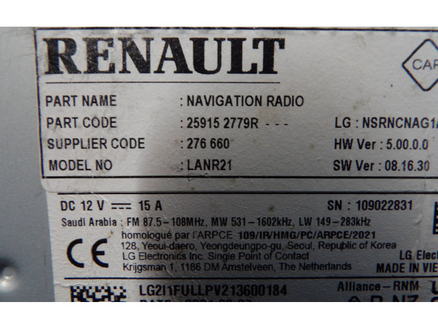 Радио/ проигрыватель CD/DVD / навигация 259152779R, 109022831   Renault Megane E-Tech