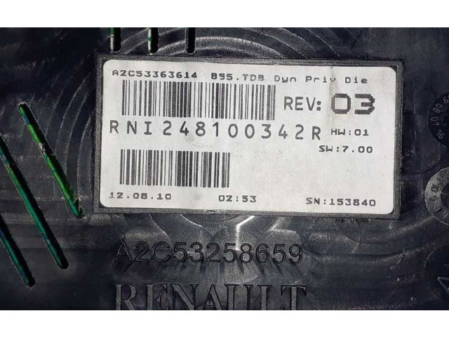 Přístrojová deska  Renault Megane III 2011 248100342R, A2C53363614  