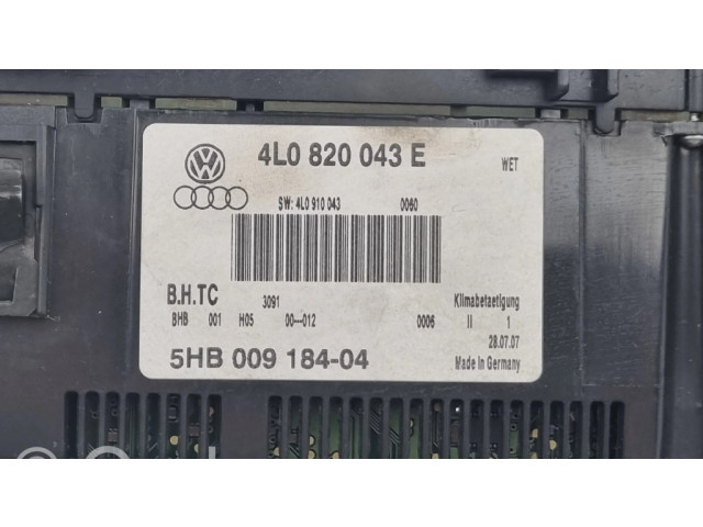 Блок управления климат-контролем 4L0820043E, 5HB00918404   Audi Q7 4L