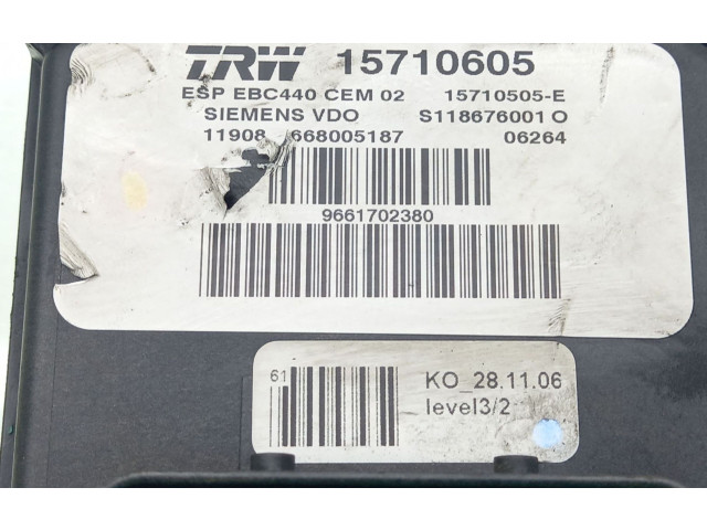 Jednotka ABS 4541X3, 9661702380   Peugeot 407 2006