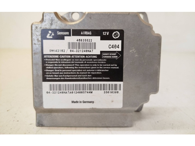 Блок управления надувных подушек 46835522, 5WK43162   Fiat Stilo