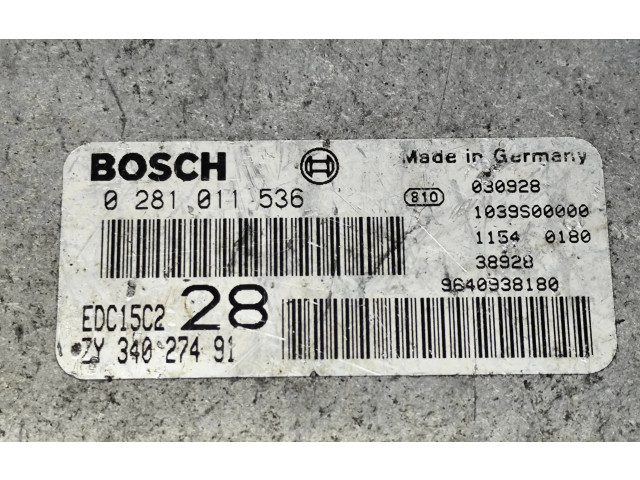 Řídící jednotka 0281011536, 9640938180   Suzuki Grand Vitara I 2002