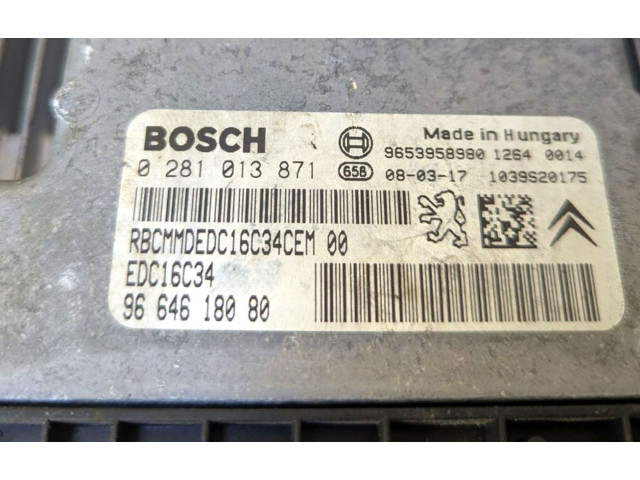 Řídící jednotka 0281013871, 9664618080   Peugeot 308 2008