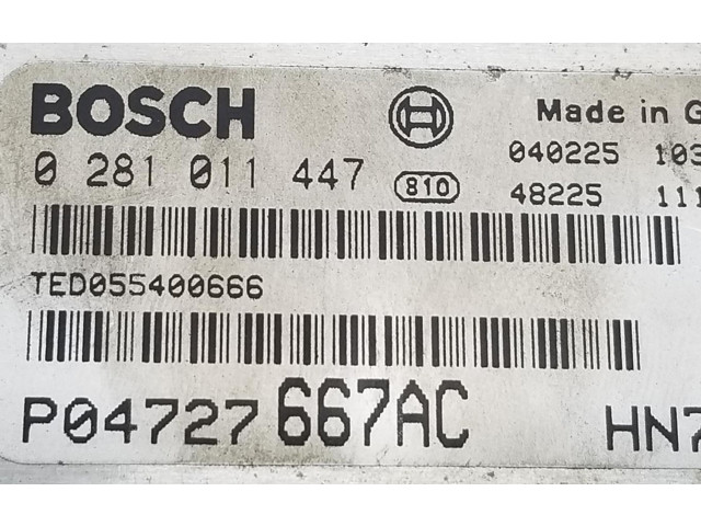Блок управления двигателем ECU 0281011447   Chrysler Voyager       
