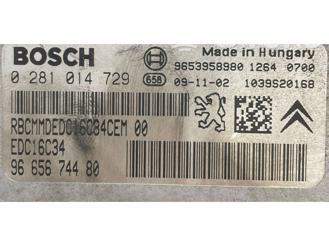 Řídící jednotka 0281014729, 0281014729   Peugeot 5008 2010