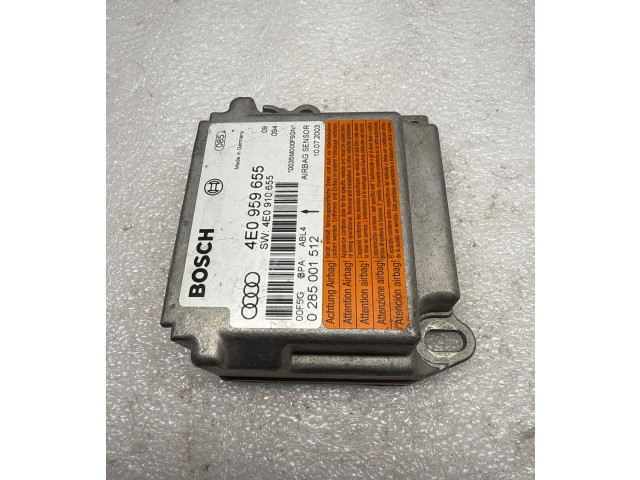 Блок подушек безопасности 4E0959655, 0285001512   Audi A8 S8 D3 4E