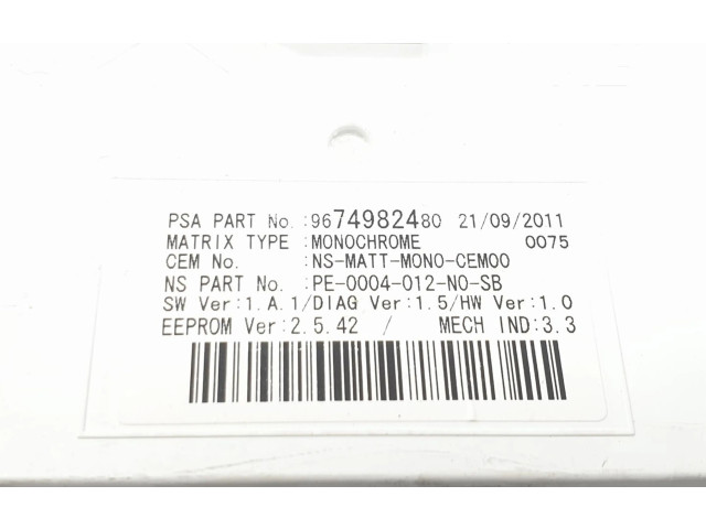 Přístrojová deska  Peugeot 5008 2012 9674982480, 9666626080  