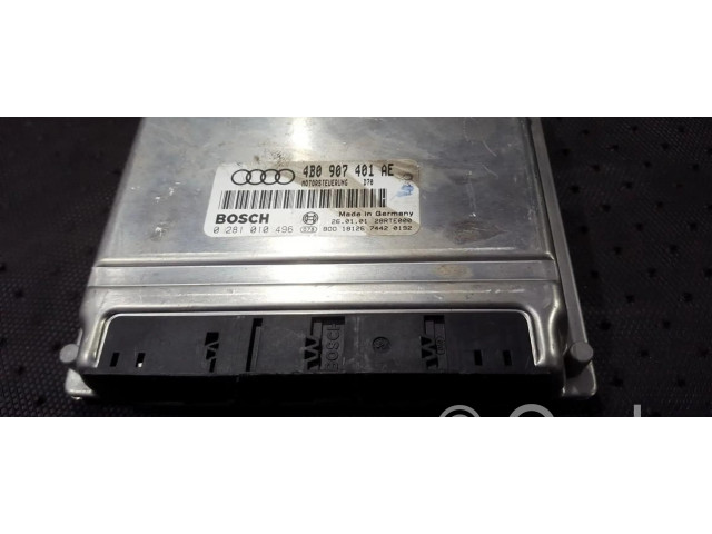 Блок управления двигателя 4b0907401ae, 0281010496   Audi A6 S6 C5 4B