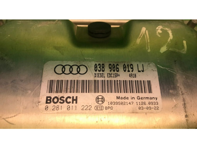 Блок управления двигателем Блок управления 038906019LJ, 0281011222   Audi A4 S4 B5 8D