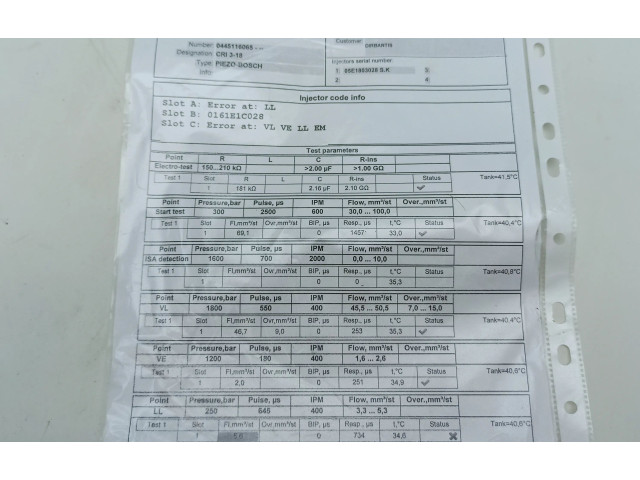 Vstřikovač 9X2Q9K546DC, 0445116065   Land Rover Range Rover Sport L494    306DT 