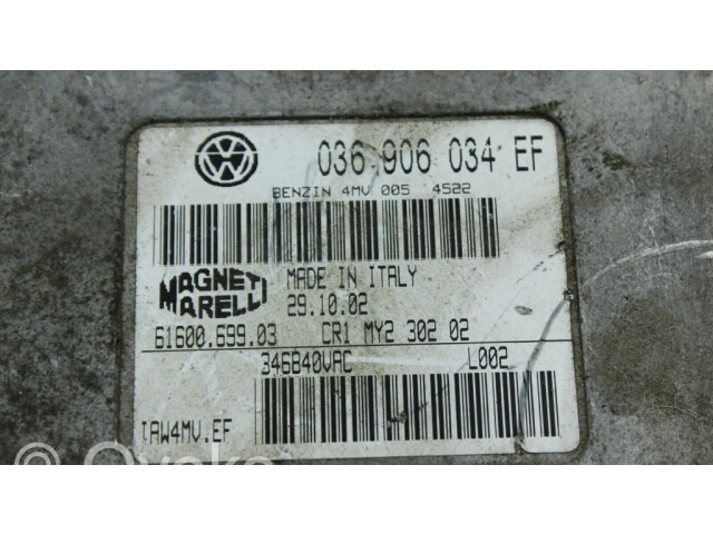 Блок управления двигателя 036906034EF   Volkswagen Lupo