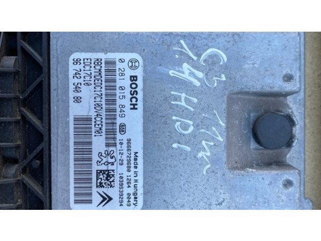 Řídící jednotka 0281015849, 9666952280   Citroen C3 2010