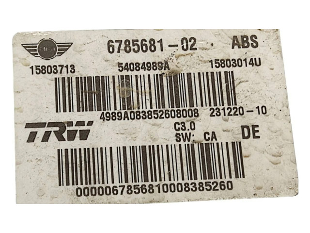 Jednotka ABS 6785681, 54084989A   Mini One - Cooper Coupe R56 2008