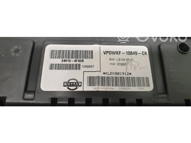 Přístrojová deska  Nissan NV200 2010 248104FA0B, 248104FA0A  