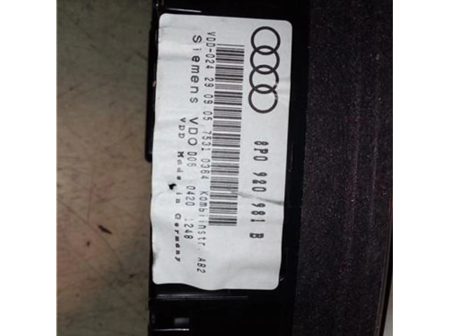 Панель приборов 8P0920981B   Audi A3 S3 8L       