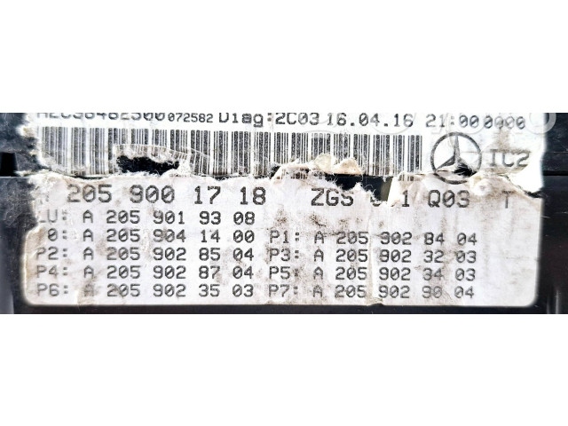 Přístrojová deska  Mercedes-Benz C W205 2016 A2059001718  